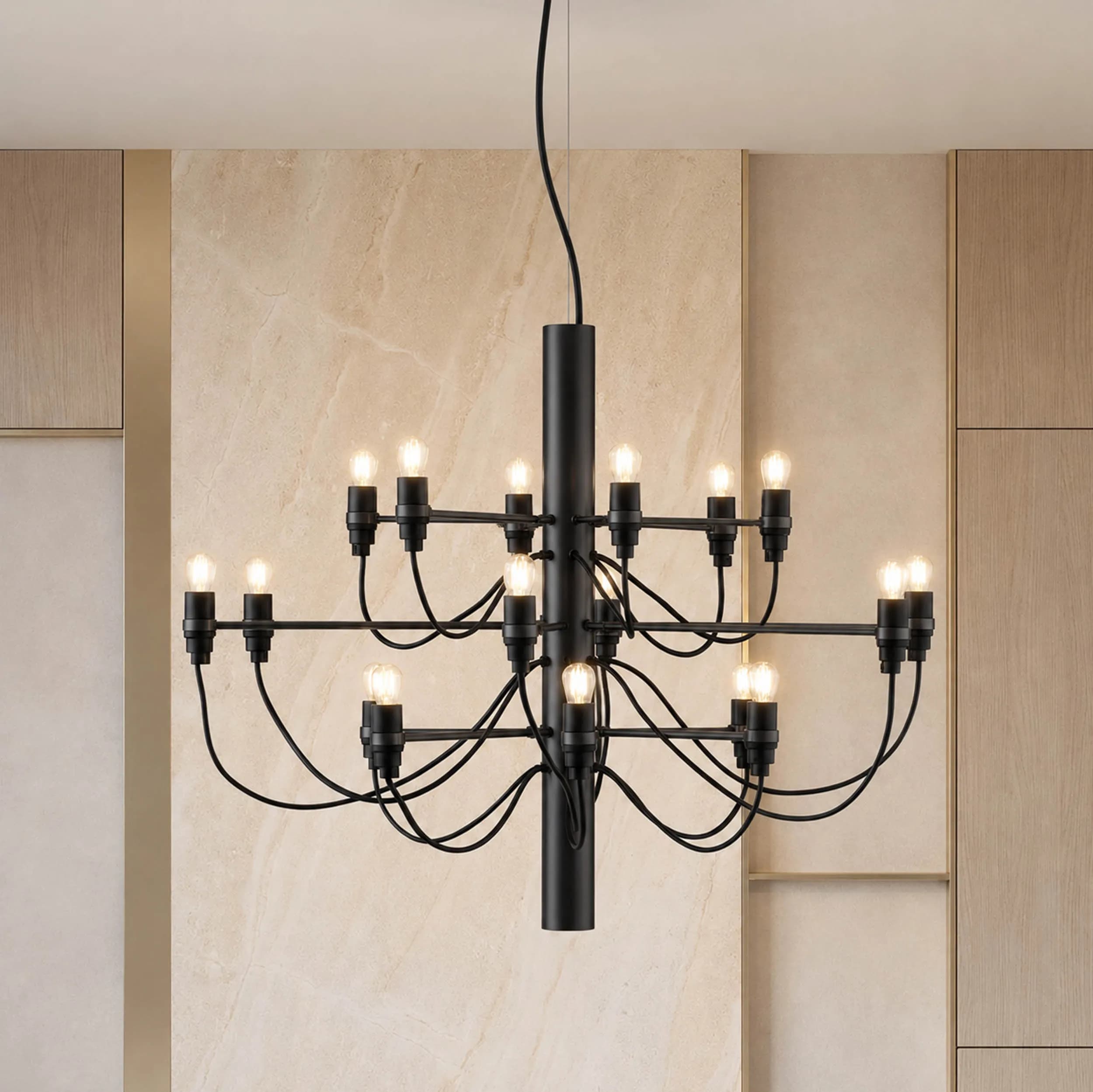 Crown Taklampa 18 armar mattsvart