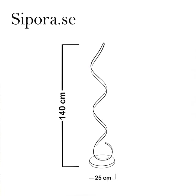 Lea golvlampa mattsvart technical drawing