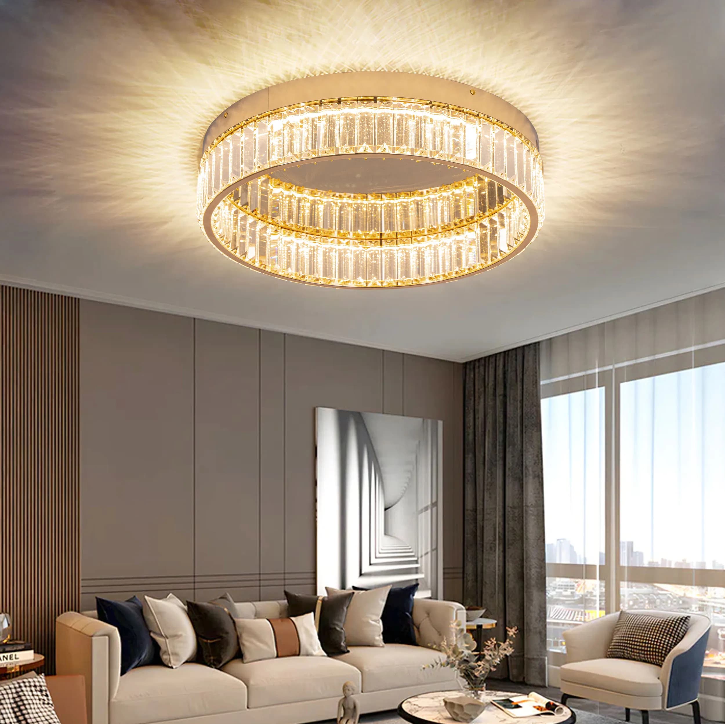 Tyra Takplafond guld 50 cm