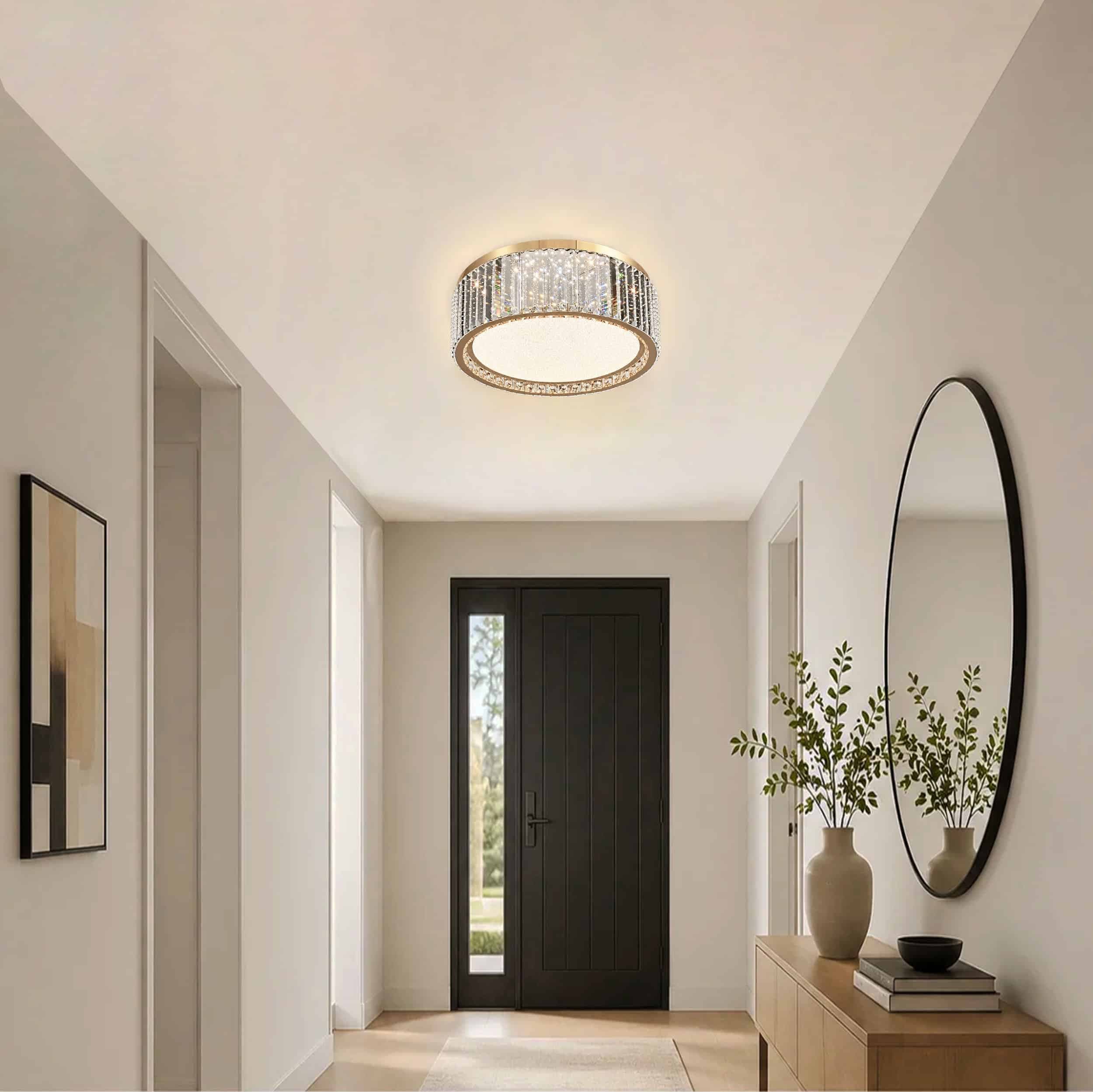 Bianca Kristallplafond Guld 30 cm