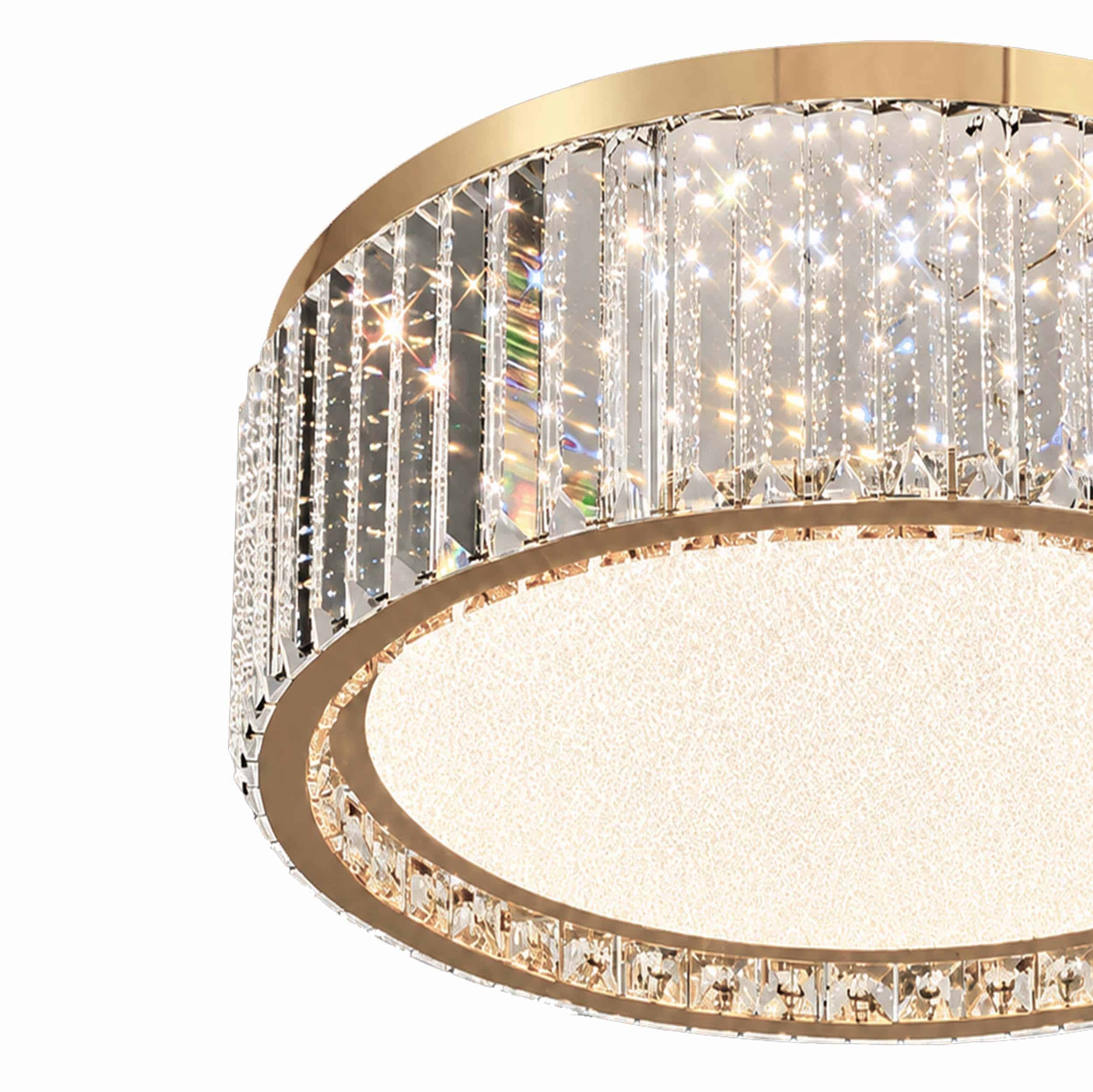 Bianca Kristallplafond Guld 30 cm