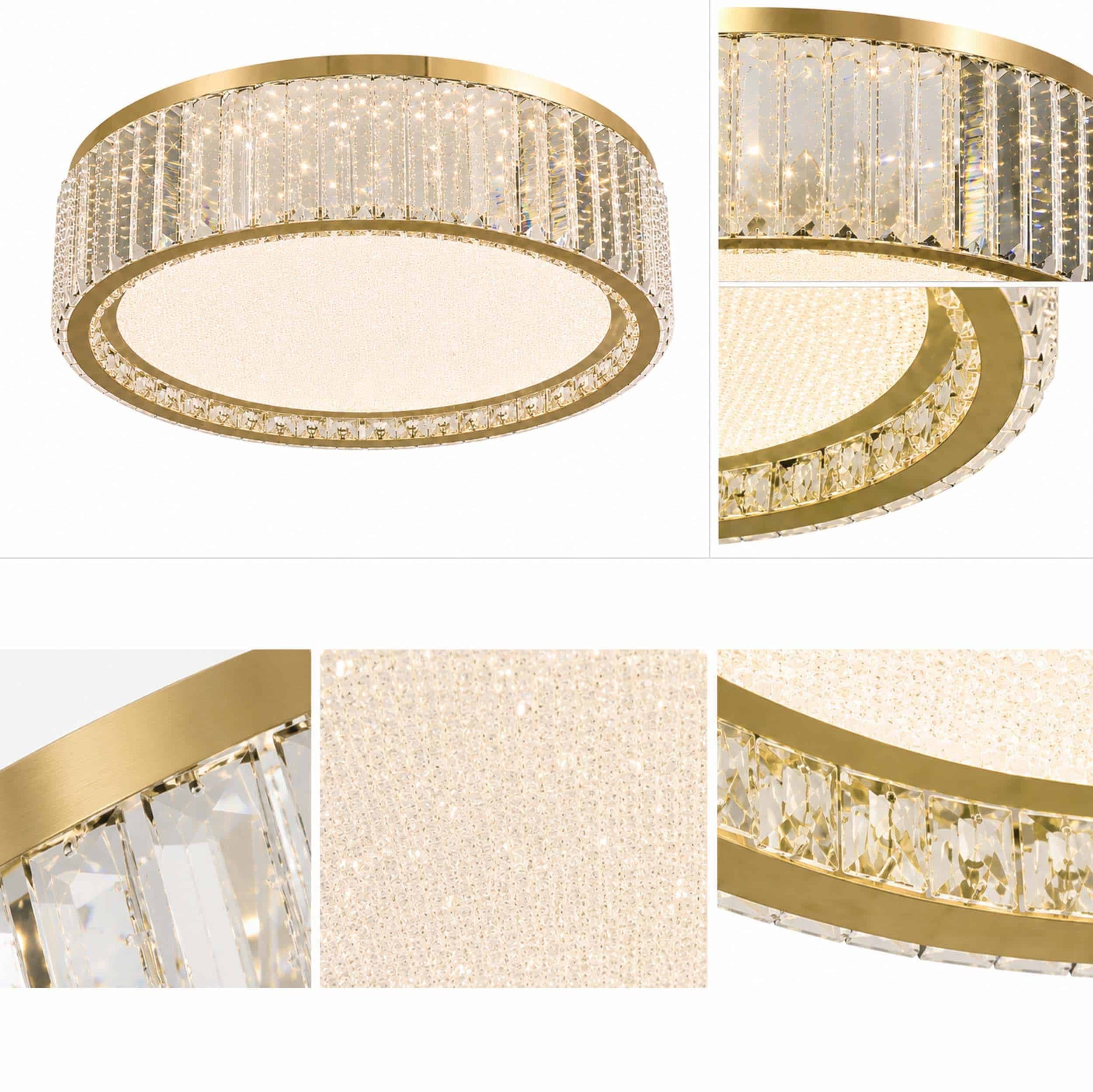 Bianca Kristallplafond Guld 30 cm