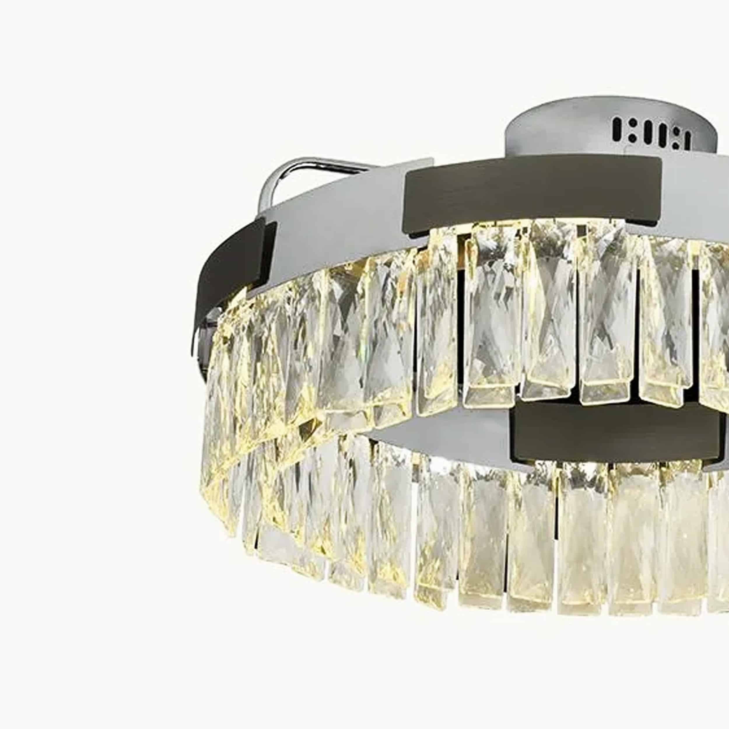 Celina kristallplafond 50 cm Krom