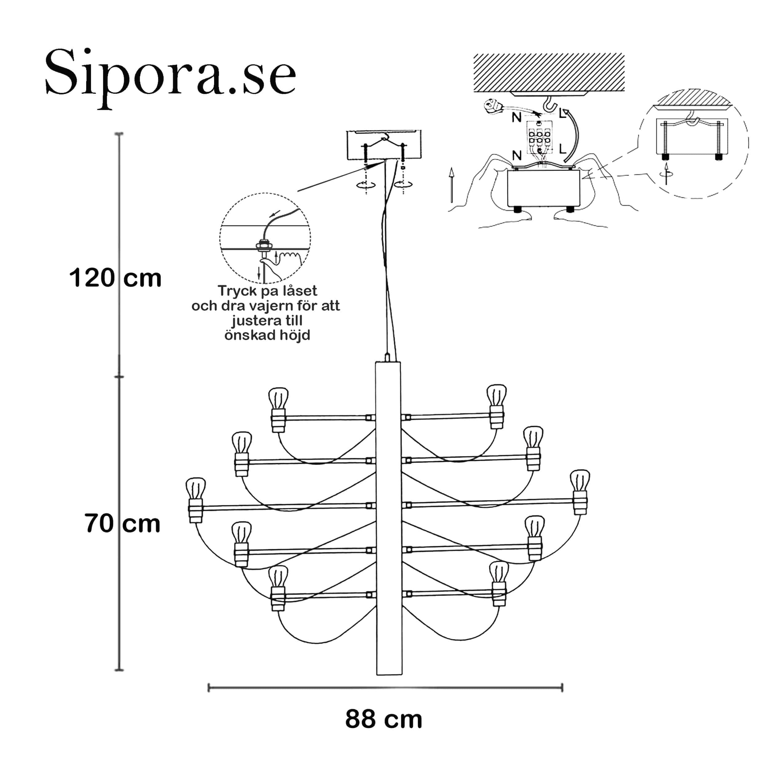 Crown Taklampa 30 armar