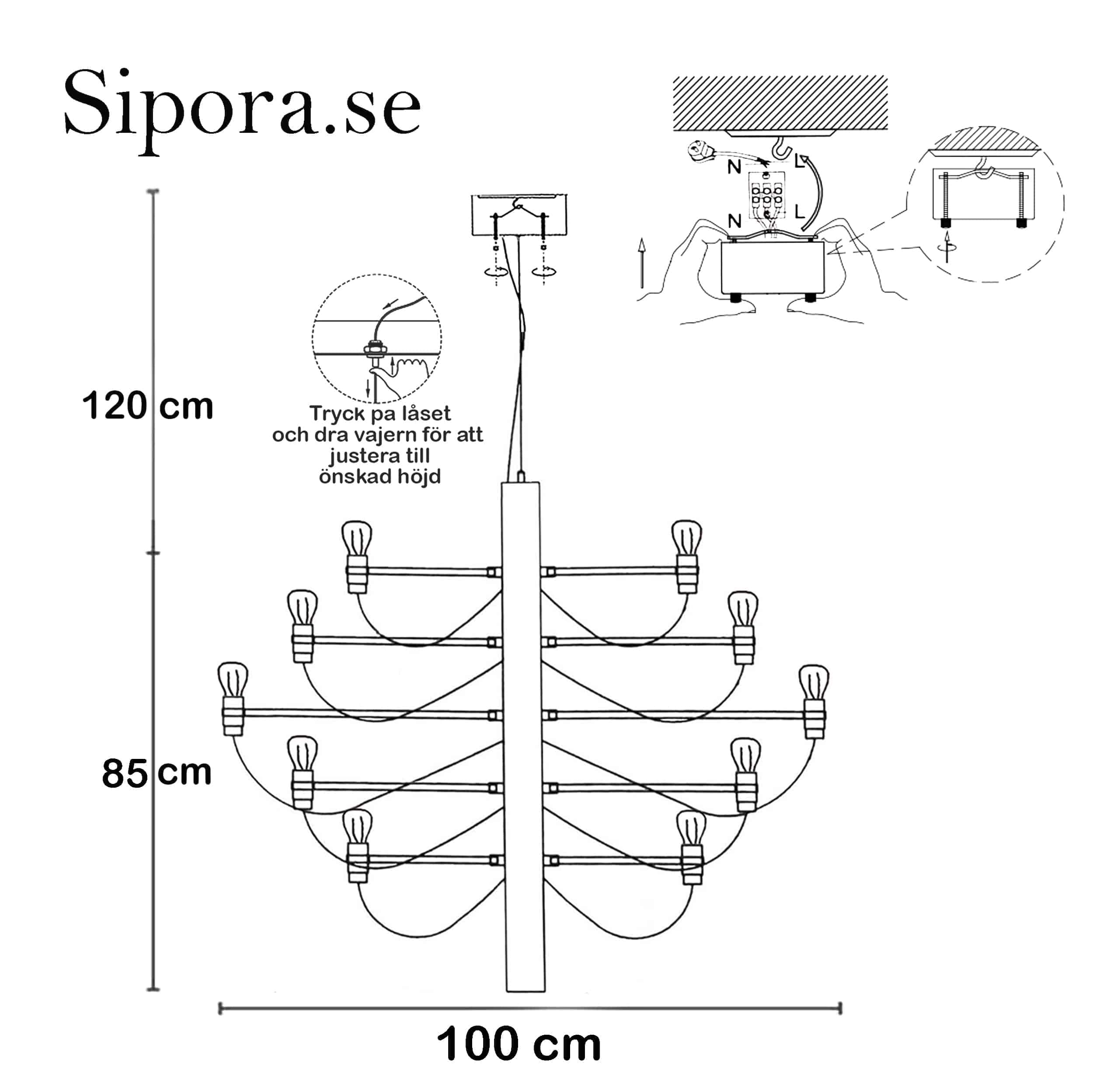 Crown Taklampa 50 armar