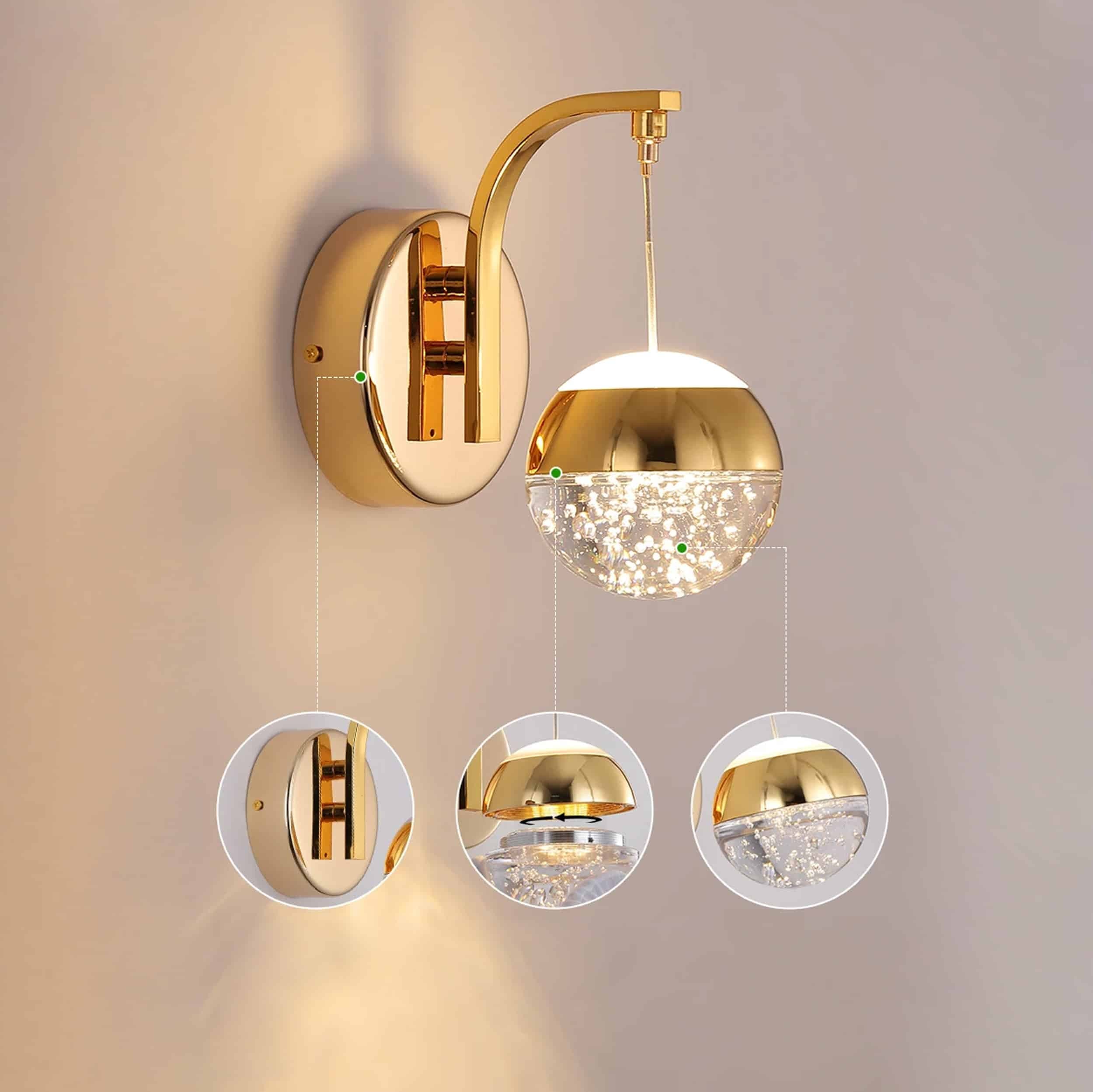 Elsa vägglampa guld