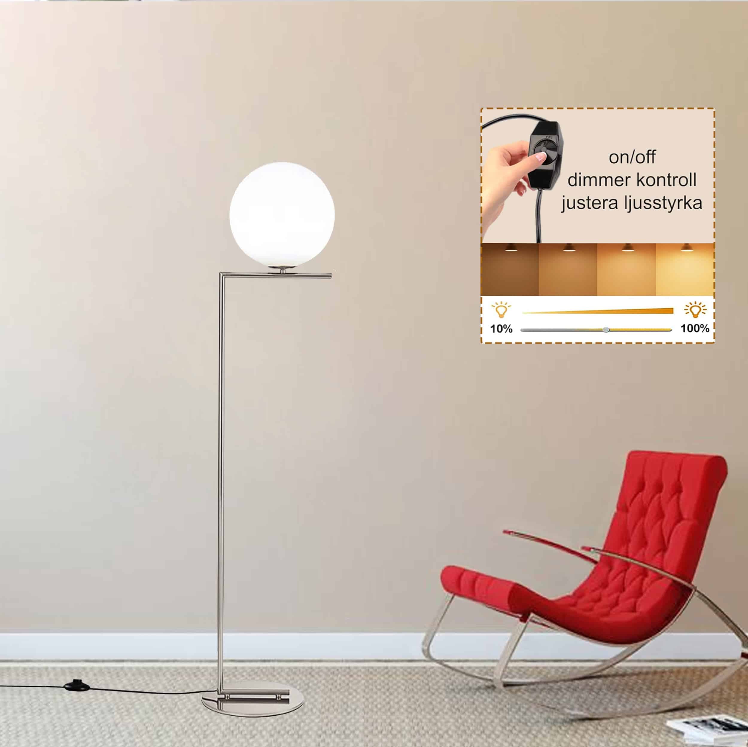Lana golvlampa krom