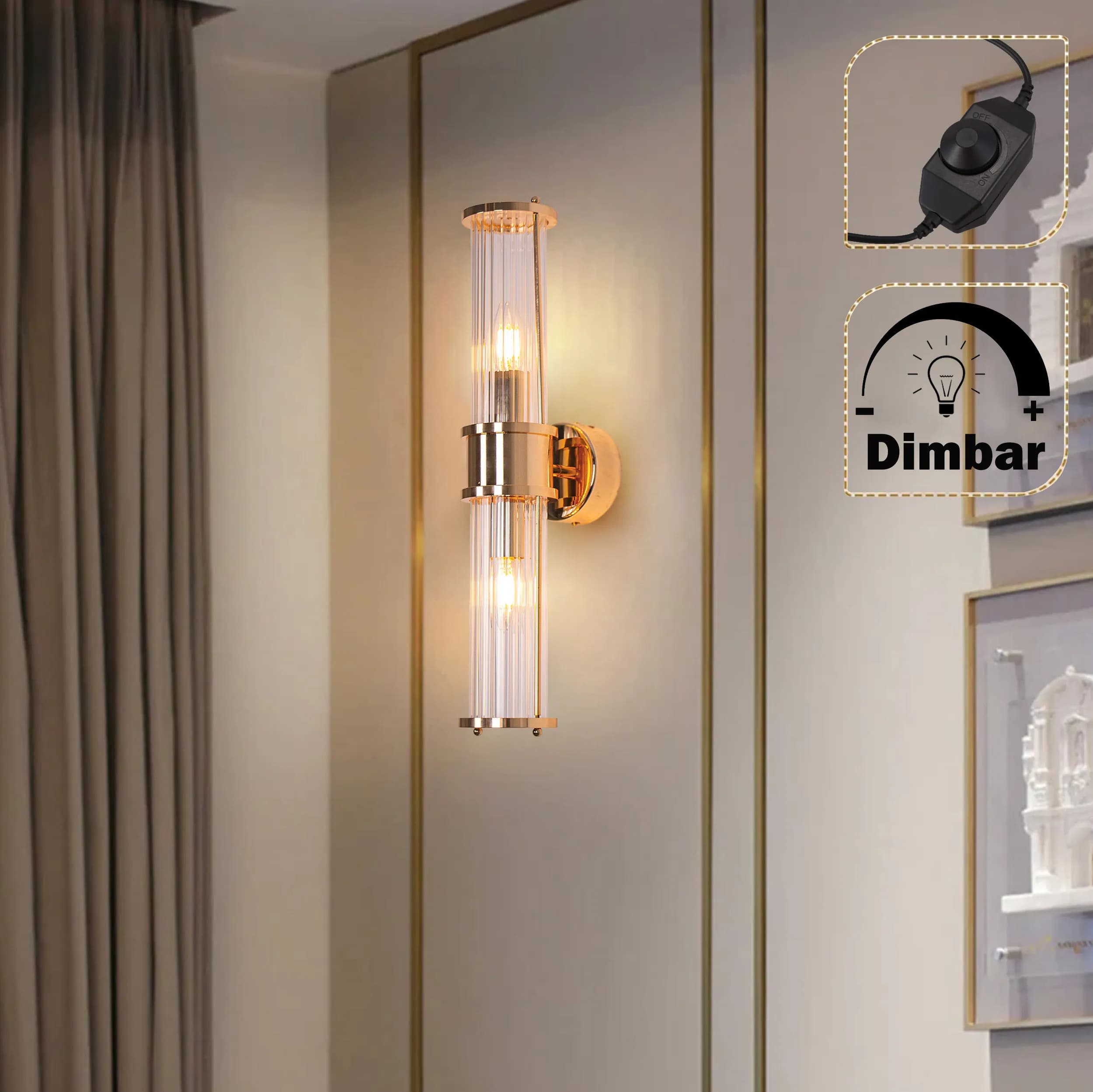 Athena vägglampa guld
