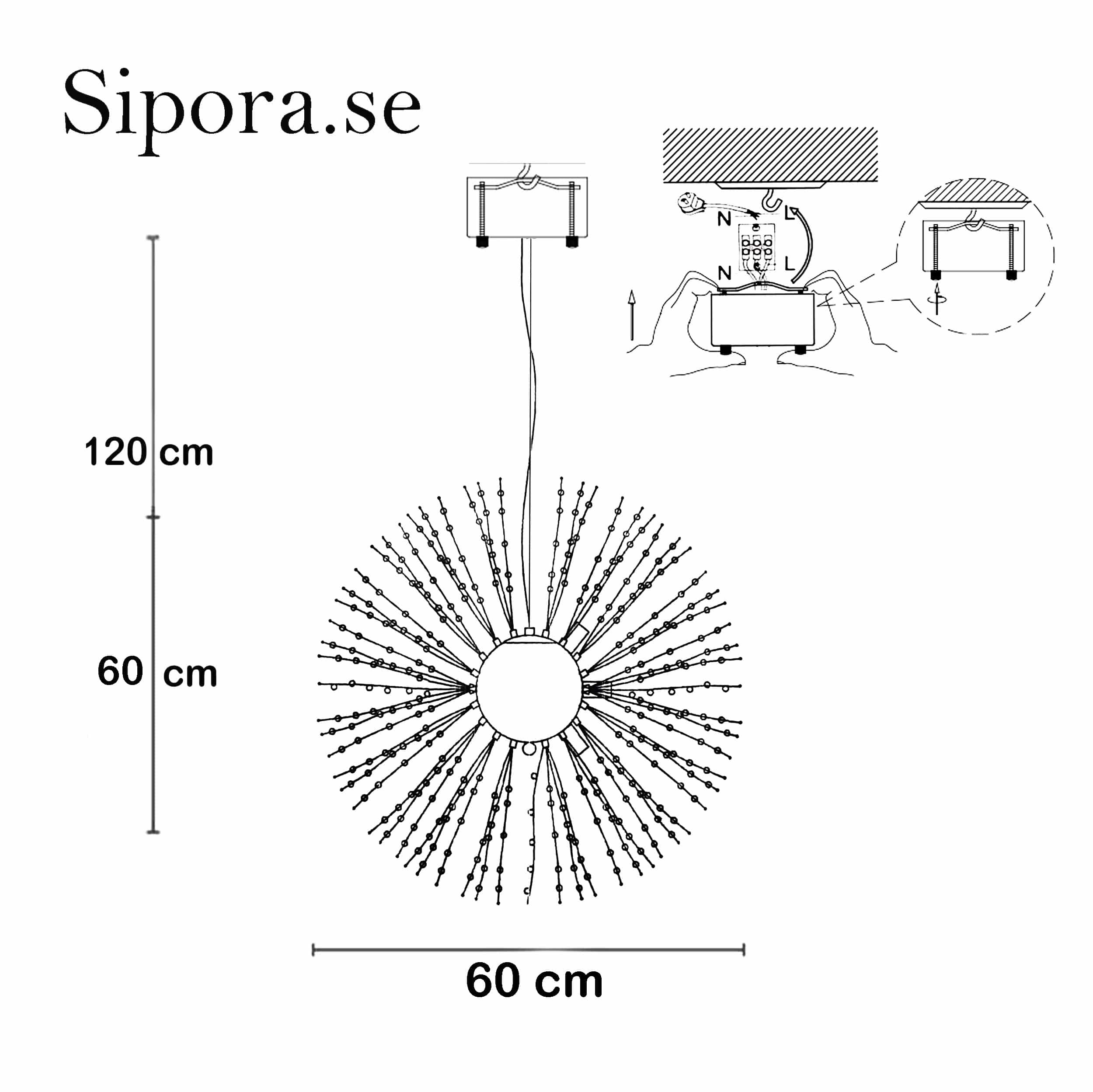 Elena Taklampa Storlek